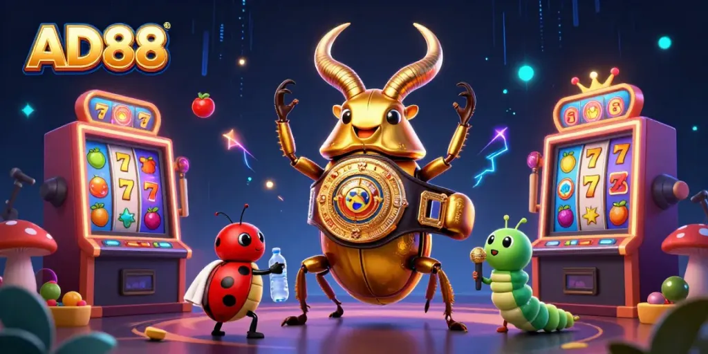 AD88 offers an exciting slot gaming experience with vibrant characters and dynamic visuals.