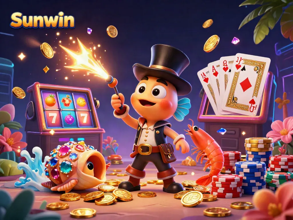 Win big with Sunwin's thrilling gaming adventure featuring vibrant characters and dynamic elements.