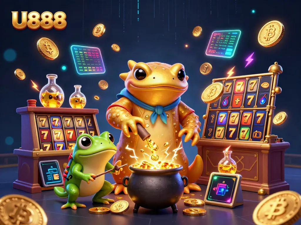 Experience U888's dynamic online gaming scene with golden salamander alchemist and slot reels