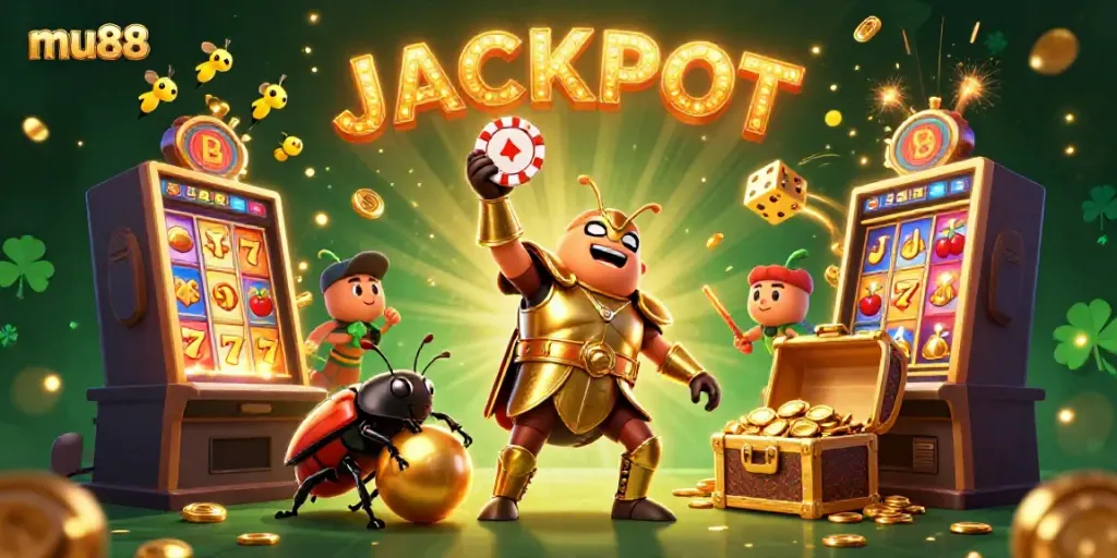 Celebrate jackpot wins with mu88's 3D beetles and explosive casino elements.