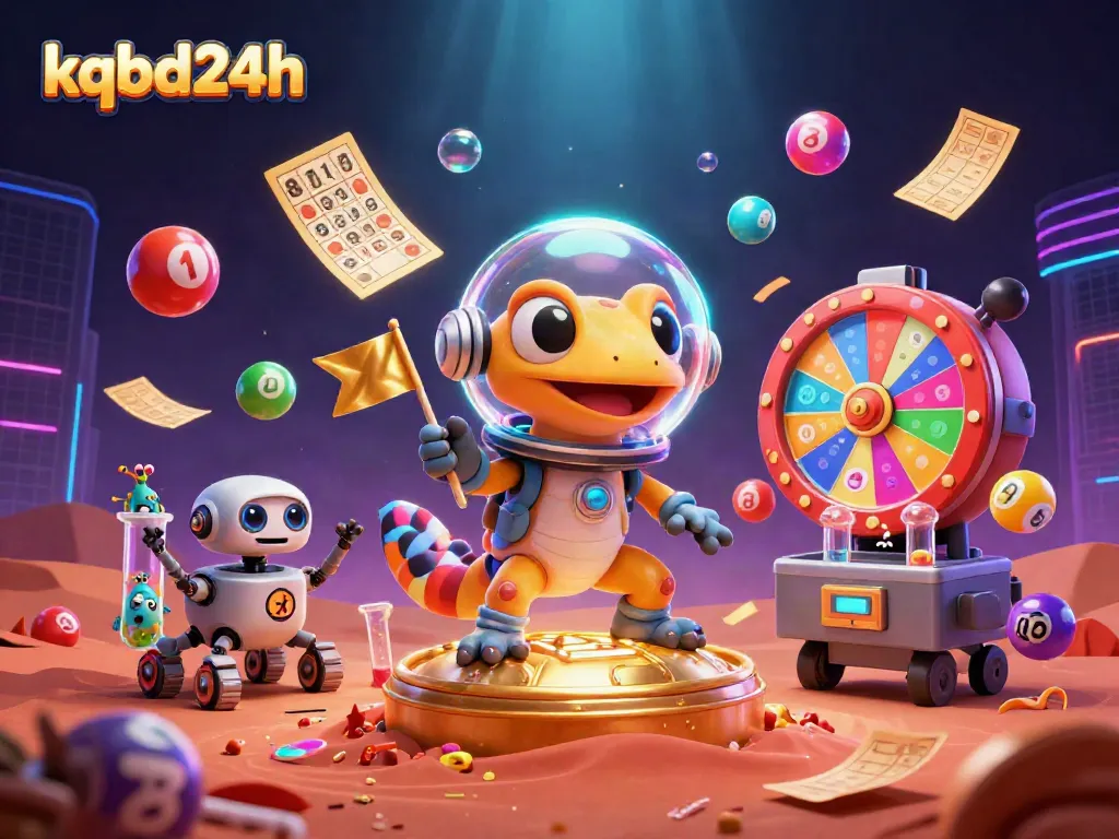 Martian gecko explores a golden casino on Mars, symbolizing kqbd24h casino excitement